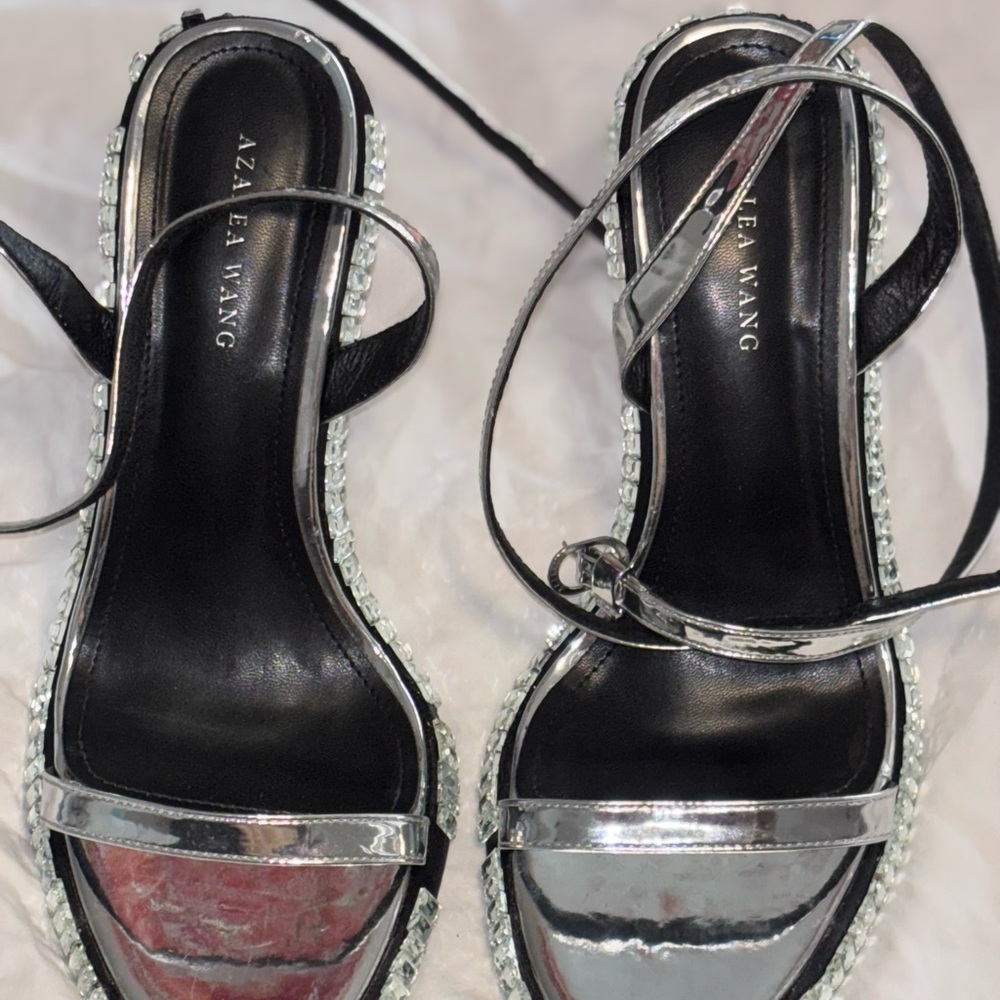 Azalea Wang Silver Strappy Sandals